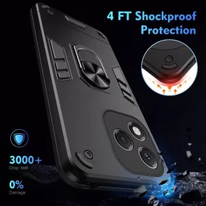 TPU ochranné pouzdro Honor 400 Lite černé, black, odolné proti nárazům, s držákem a magnetem uprostřed TT-TopTechnology