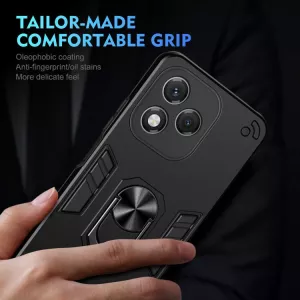TPU ochranné pouzdro Honor 400 Lite černé, black, odolné proti nárazům, s držákem a magnetem uprostřed TT-TopTechnology