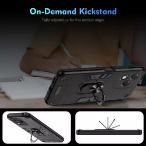 TPU ochranné pouzdro Honor 400 Lite černé, black, odolné proti nárazům, s držákem a magnetem uprostřed TT-TopTechnology