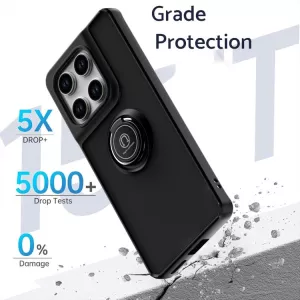 TPU ochranné pouzdro Motorola Edge 60 Pro černé, black, odolné proti nárazům, s držákem a magnetem uprostřed TT-TopTechnology