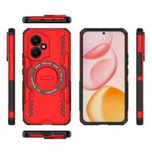 TPU pouzdro Honor 400 5G červené, red, odolné proti nárazům, s držákem a magnetem uprostřed TT-TopTechnology