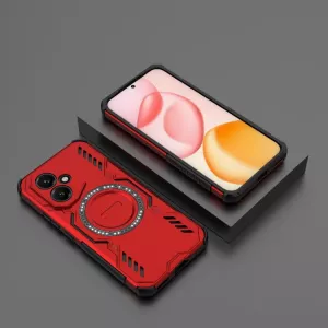 TPU pouzdro Honor 400 5G červené, red, odolné proti nárazům, s držákem a magnetem uprostřed TT-TopTechnology