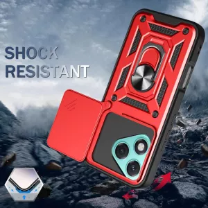 TPU pouzdro Honor 400 Lite červené, red, odolné proti nárazům, s držákem a magnetem uprostřed TT-TopTechnology