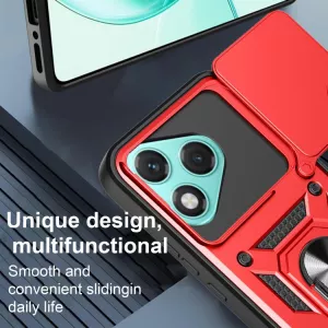TPU pouzdro Honor 400 Lite červené, red, odolné proti nárazům, s držákem a magnetem uprostřed TT-TopTechnology