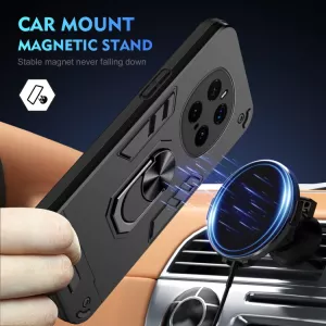 TPU pouzdro, zadní kryt Honor Magic7 Pro černé, black, odolné proti nárazům, s držákem a magnetem uprostřed TT-TopTechnology