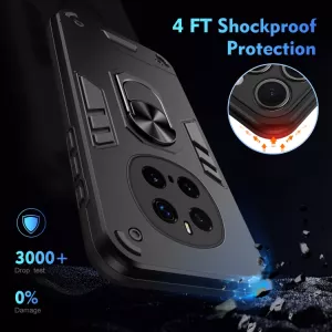 TPU pouzdro, zadní kryt Honor Magic7 Pro černé, black, odolné proti nárazům, s držákem a magnetem uprostřed TT-TopTechnology