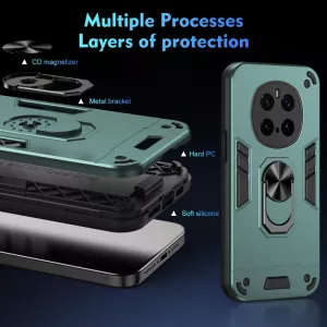 TPU pouzdro, zadní kryt Honor Magic7 Pro zelené, green, odolné proti nárazům, s držákem a magnetem uprostřed TT-TopTechnology