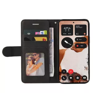 Kožené pouzdro Nothing CMF Phone 2 Pro černé, black, model knížka, řada DUAL-COLOR TT-TopTechnology Kožené pouzdro Nothing CMF Phone 2 Pro černé, black, model knížka, řada DUAL-COLOR TT-TopTechnology