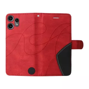Kožené pouzdro Nothing CMF Phone 2 Pro red, červené, model knížka, řada DUAL-COLOR TT-TopTechnology