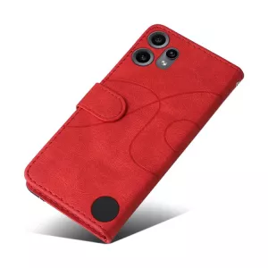 Kožené pouzdro Nothing CMF Phone 2 Pro red, červené, model knížka, řada DUAL-COLOR TT-TopTechnology