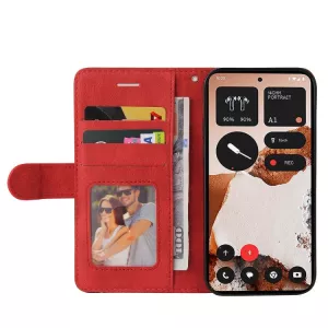 Kožené pouzdro Nothing CMF Phone 2 Pro red, červené, model knížka, řada DUAL-COLOR TT-TopTechnology