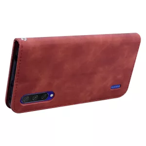 Kožené pouzdro Xiaomi Mi 9 Lite brown, hnědé, model knížka, ze syntetické kůže, řada Business Magnetic TT-TopTechnology