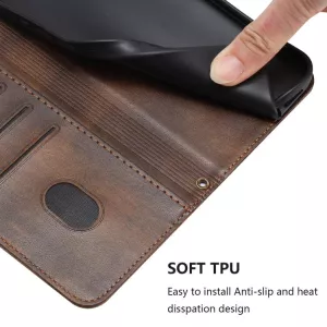 Kožené pouzdro Xiaomi Redmi Note 14 Pro 5G, Poco X7 5G hnědé, brown, model knížka, řada Splicing Buckle, materiál syntetická kůže TT-TopTechnology Kožené pouzdro Xiaomi Redmi Note 14 Pro 5G, Poco X7 5G hnědé, brown, model knížka, řada Splicing Buckle, materiál syntetická kůže TT-TopTechnology