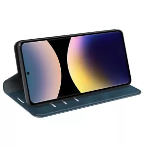 Kožené pouzdro Xiaomi Redmi Note 14 Pro modré, blue, model knížka, řada Magnetic Classic, materiál syntetická kůže TT-TopTechnology