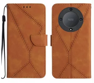 Pouzdro Honor Magic5 Lite hnědé, brown, model knížka, materiál syntetická kůže TT-TopTechnology Pouzdro Honor Magic5 Lite hnědé
