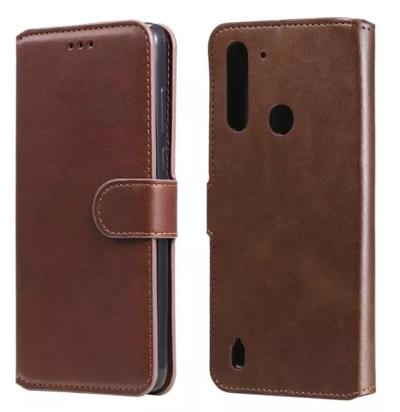 Pouzdro Motorola Moto G8 Power Lite hnědé, brown, model knížka, materiál syntetická kůže TT-TopTechnology