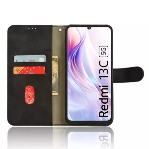 Pouzdro Xiaomi Redmi 13C 5G černé, black, model knížka, řada Skin Feel, materiál syntetická kůže TT-TopTechnology Pouzdro Xiaomi Redmi 13C 5G černé, black, model knížka, řada Skin Feel, materiál syntetická kůže TT-TopTechnology