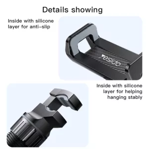 Držák mobilního telefonu na zpětné zrcátko automobilu C192, silná pružina chrání před vypadnutím zařízení i na hrbolaté cestě, otáčení na čtyřech kloubech 2 x 360° a 2 x 120° Yesido