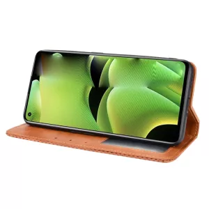 Kožené knížkové pouzdro pro Realme GT Neo 2 5G – flip obal (model knížka) se stojánkem, kapsou na kartu a magnetickým zavíráním, hnědé TT-TopTechnology