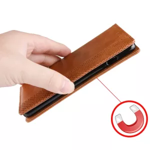 Kožené knížkové pouzdro pro Realme GT Neo 2 5G – flip obal (model knížka) se stojánkem, kapsou na kartu a magnetickým zavíráním, hnědé TT-TopTechnology