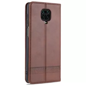 Kožené pouzdro knížka Xiaomi Redmi Note 9s, Xiaomi Redmi Note Pro, hnědé, brown, řada AZNS TT-TopTechnology