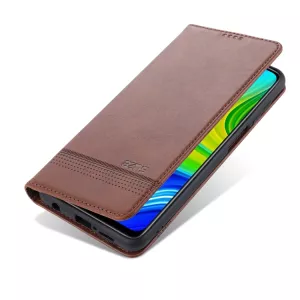 Kožené pouzdro knížka Xiaomi Redmi Note 9s, Xiaomi Redmi Note Pro, hnědé, brown, řada AZNS TT-TopTechnology