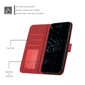 Kožené pouzdro Motorola Moto E22 červené – knížkové pouzdro se stojánkem a kapsou na kartu S-T-A-R Kožené pouzdro Motorola Moto E22 červené – knížkové pouzdro se stojánkem a kapsou na kartu S-T-A-R
