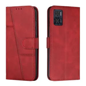 Kožené pouzdro Motorola Moto E22 červené