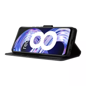 Kožené pouzdro Realme 8, Realme 8 Pro černé, black, model knížka, řada CRAZY HORSE TT-TopTechnology