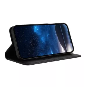 Luxusní knížkové pouzdro pro Motorola Moto G62 5G černé | magnetické zavírání, kapsy na karty, funkce stojánku, syntetická kůže TT-TopTechnology Luxusní knížkové pouzdro pro Motorola Moto G62 5G černé | magnetické zavírání, kapsy na karty, funkce stojánku, syntetická kůže TT-TopTechnology