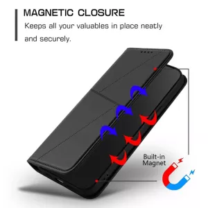 Luxusní knížkové pouzdro pro Motorola Moto G62 5G černé | magnetické zavírání, kapsy na karty, funkce stojánku, syntetická kůže TT-TopTechnology Luxusní knížkové pouzdro pro Motorola Moto G62 5G černé | magnetické zavírání, kapsy na karty, funkce stojánku, syntetická kůže TT-TopTechnology