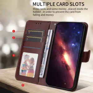Luxusní knížkové pouzdro pro Xiaomi 17 hnědé – magnetické zavírání, kapsy na karty, funkce stojánku TT-TopTechnology