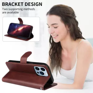 Luxusní knížkové pouzdro pro Xiaomi 17 hnědé – magnetické zavírání, kapsy na karty, funkce stojánku TT-TopTechnology