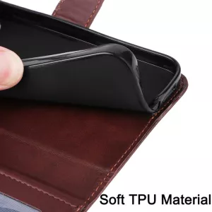 Luxusní knížkové pouzdro pro Xiaomi 17 hnědé – magnetické zavírání, kapsy na karty, funkce stojánku TT-TopTechnology