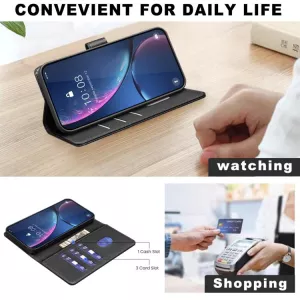 Luxusní knížkové pouzdro pro Poco X7 Pro s RFID ochranou, kapsami na karty a magnetickým zavíráním – černé TT-TopTechnology