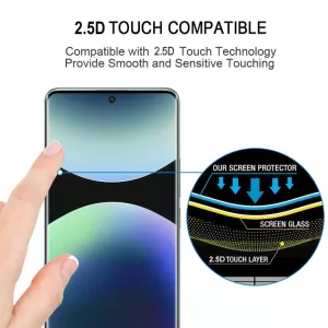 Ochranné sklo Xiaomi Redmi Note 14 Pro 4G / 5G – 9H Full Glue 3D zakřivené tvrzené sklíčko na displej, černé lemy TT-TopTechnology