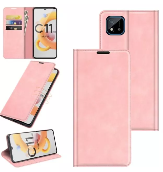  Pouzdro knížka Realme C11 2021 / C21 růžové