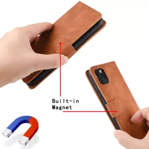 Pouzdro knížka Xiaomi Redmi 9 hnědé – flip obal s magnetem, stojánkem a kapsami na karty (Magnetic) TT-TopTechnology