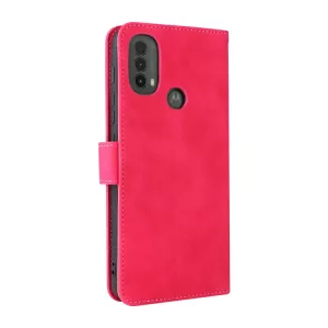 Pouzdro Motorola Moto E20 E30 E40 červené, knížkové flip pouzdro CLASSIC Magnetic ze syntetické kůže S-T-A-R