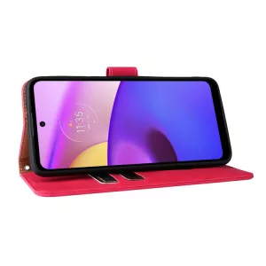 Pouzdro Motorola Moto E20 E30 E40 červené, knížkové flip pouzdro CLASSIC Magnetic ze syntetické kůže S-T-A-R