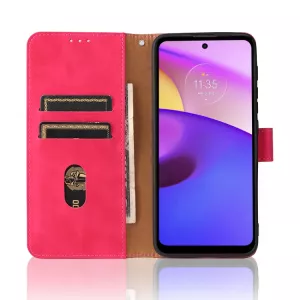 Pouzdro Motorola Moto E20 E30 E40 červené, knížkové flip pouzdro CLASSIC Magnetic ze syntetické kůže S-T-A-R