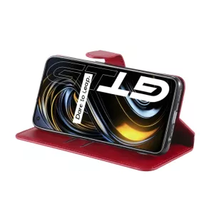 Pouzdro Realme GT 5G červené | Knížkové pouzdro ze syntetické PU kůže CLASSIC s magnetickým zavíráním, stojánkem a kapsami na karty TT-TopTechnology Pouzdro Realme GT 5G červené | Knížkové pouzdro ze syntetické PU kůže CLASSIC s magnetickým zavíráním, stojánkem a kapsami na karty TT-TopTechnology