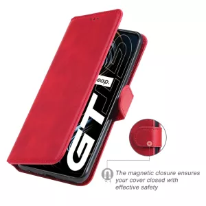 Pouzdro Realme GT 5G červené | Knížkové pouzdro ze syntetické PU kůže CLASSIC s magnetickým zavíráním, stojánkem a kapsami na karty TT-TopTechnology Pouzdro Realme GT 5G červené | Knížkové pouzdro ze syntetické PU kůže CLASSIC s magnetickým zavíráním, stojánkem a kapsami na karty TT-TopTechnology