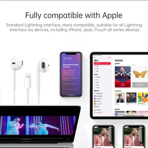 Sluchátka pro Apple iPhone s Lightning 8pin konektorem a Bluetooth rozhraním – stereo handsfree s mikrofonem a ovládáním hovorů TopTechnology Sluchátka pro Apple iPhone s Lightning 8pin konektorem a Bluetooth rozhraním – stereo handsfree s mikrofonem a ovládáním hovorů TopTechnology