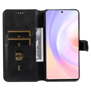 Černé knížkové pouzdro Huawei Nova 9 SE CLASSIC s kapsami na karty, materiál PU kůže S-T-A-R