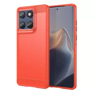 Ochranný kryt červený pro Motorola Edge 60 Pro 5G + tvrzené sklo – odolné TPU pouzdro se zesílenými rohy a ochranným sklíčkem displeje WANLONFENG