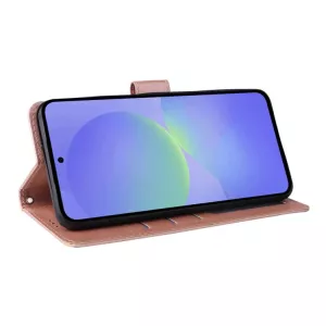 Růžové peněženkové pouzdro Samsung Galaxy A57 5G z koženky se 3 přihrádkami na karty TopTechnology Růžové peněženkové pouzdro Samsung Galaxy A57 5G z koženky se 3 přihrádkami na karty TopTechnology