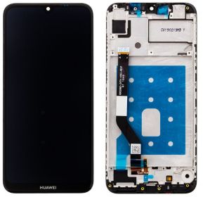 LCD displej Huawei Y7 2019 černý + přední kryt - rámeček ORIGINÁL