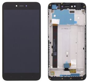 LCD displej Xiaomi Redmi Note 5A černý + pření kryt - rámeček ORIGINÁL