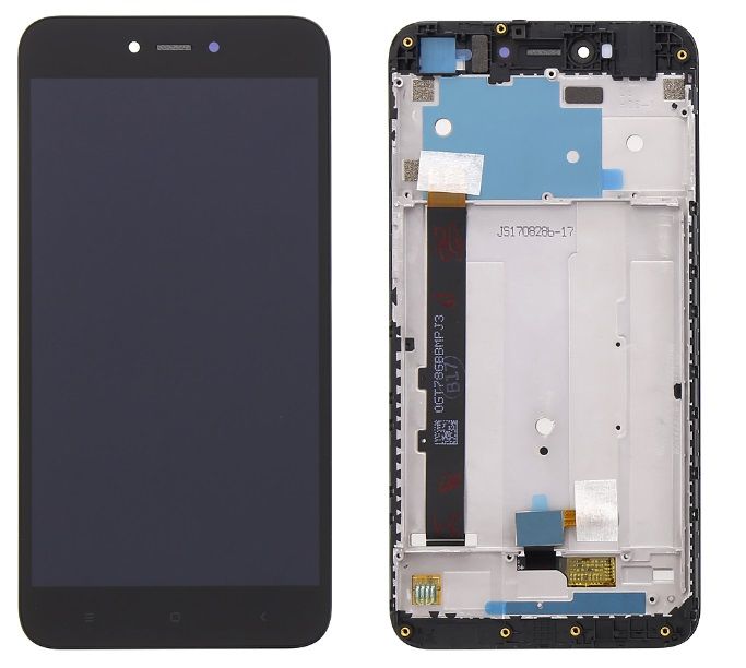 LCD displej Xiaomi Redmi Note 5A černý + pření kryt - rámeček ORIGINÁL